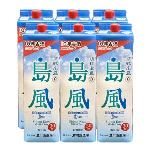 画像: 石川酒造場 島風 30度 1800ml 紙パック×6本