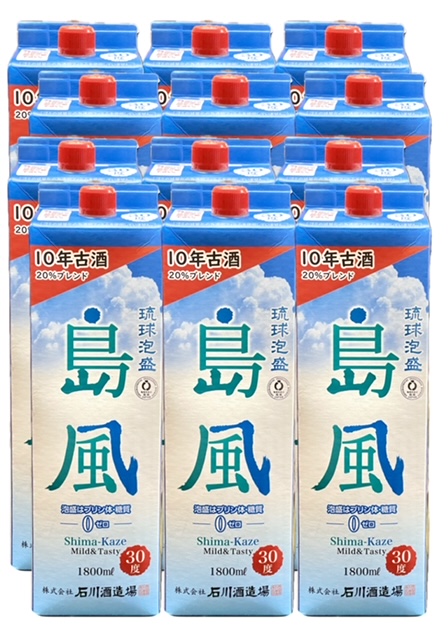 画像1: 石川酒造場 島風 30度 1800ml 紙パック×12本